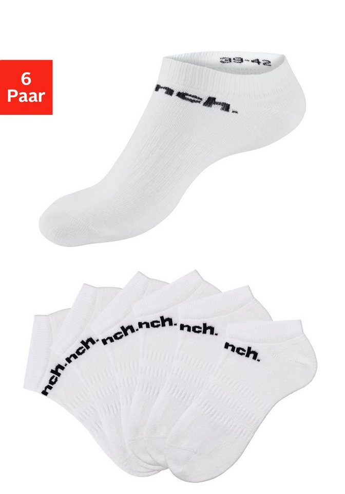 Bench. Sportsocken (Packung, 6-Paar) Sneakersocken mit klassischem Logoschriftzug von Bench.