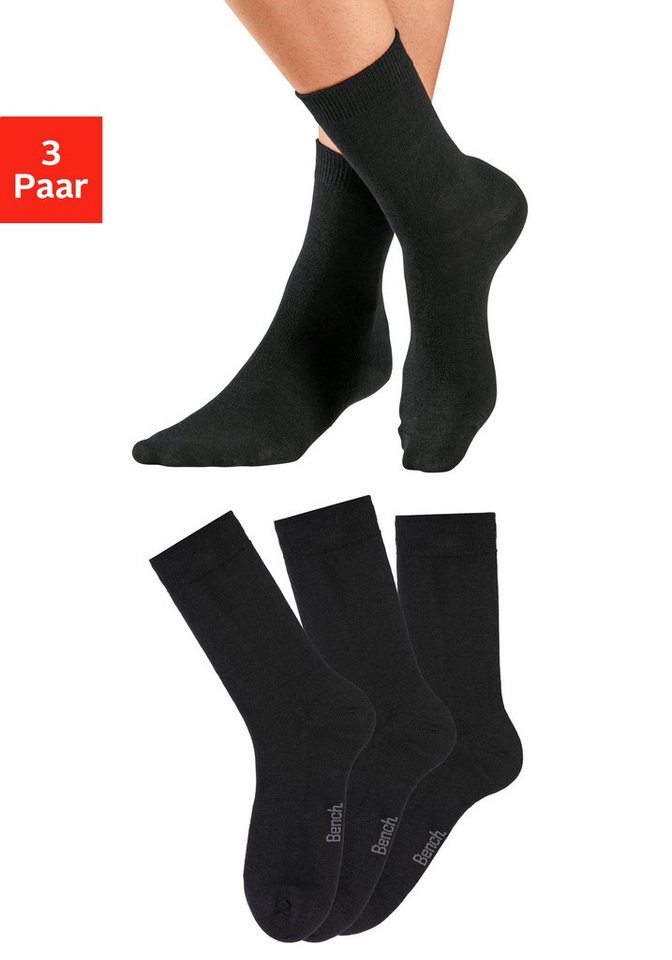 Bench. Socken (3-Paar) Wollsocken aus flauschigem Material mit 53% Wolle von Bench.