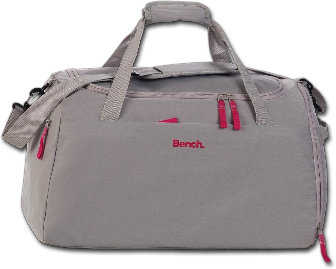 Bench. Sporttasche Bench Damen Sporttasche Nylon grau, Damen Tasche Nylon grau, groß 50x30x29cm, uni von Bench.