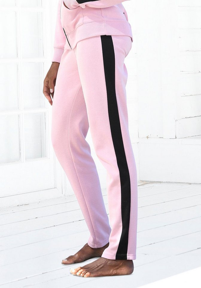 Bench. Loungewear Loungehose mit Seitenstreifen und geradem Bein, Loungewear von Bench. Loungewear