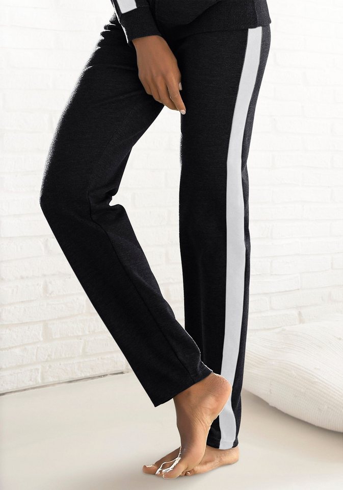 Bench. Loungewear Loungehose mit Seitenstreifen und geradem Bein, Loungewear von Bench. Loungewear