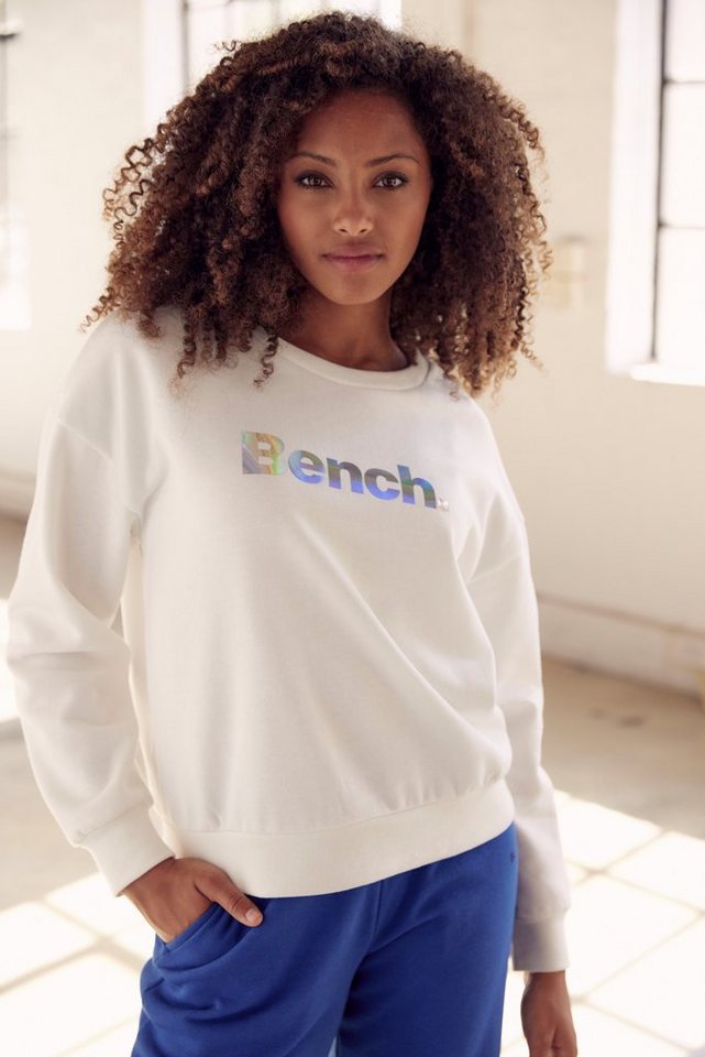 Bench. Loungewear Sweatshirt mit glänzendem Logodruck, Loungewear Bench. Loungewear Sweatshirt mit glänzendem Logodruck, Loungewear von Bench. Loungewear