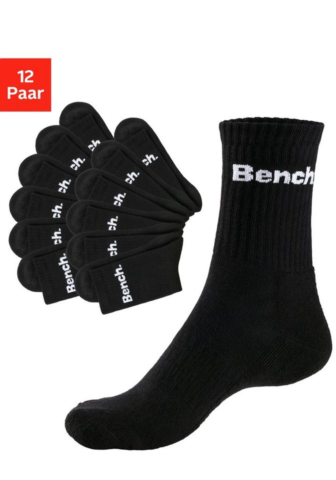 Bench. Tennissocken (Set, 12-Paar) mit Fuß Polsterung von Bench.