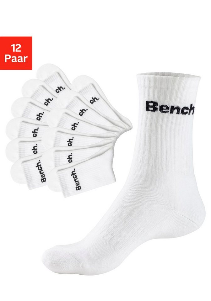 Bench. Tennissocken (Set, 12-Paar) mit Fuß Polsterung von Bench.