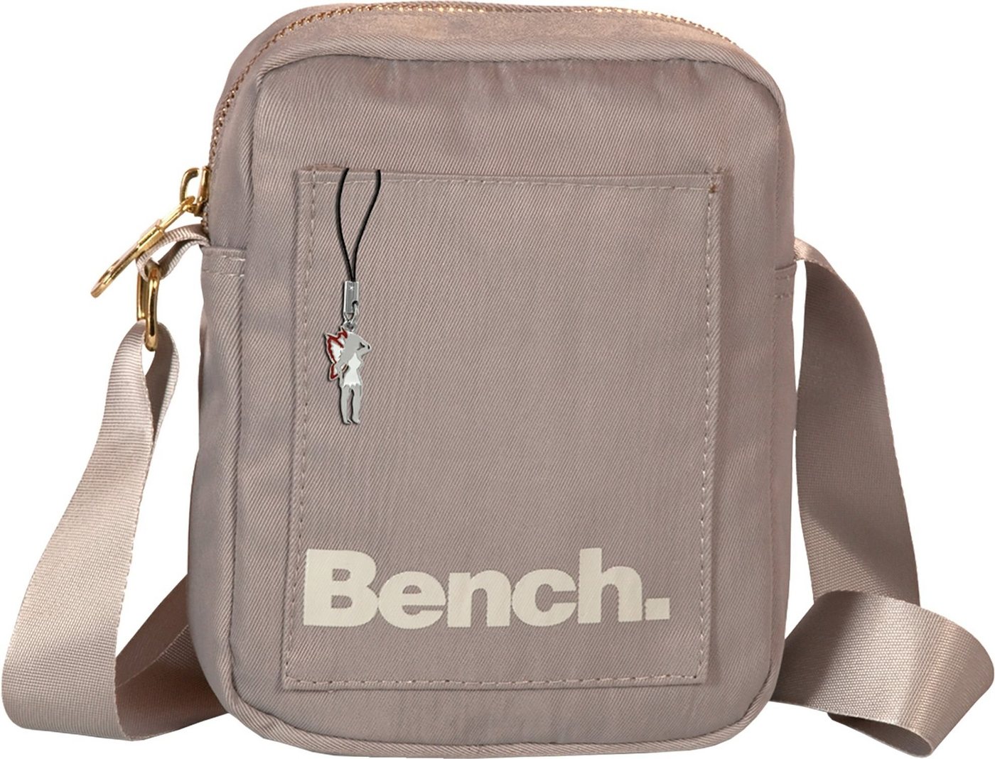 Bench. Umhängetasche Bench stylische Mini Bag Twill Nylon (Umhängetasche), Damen, Jugend Nylon Umhängetasche, grau ca. 14cm von Bench.
