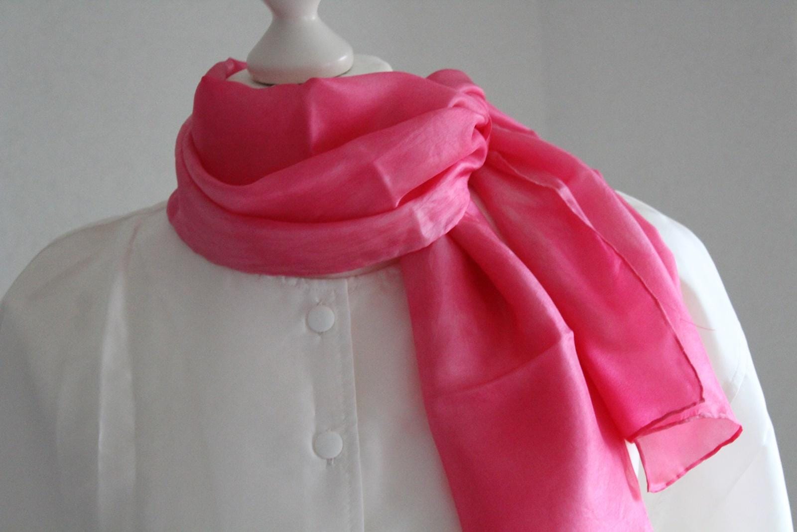 Rosa Schal Aus Seide Seidenschal Geschenk Frauen Und Mädchen von BendelartShop