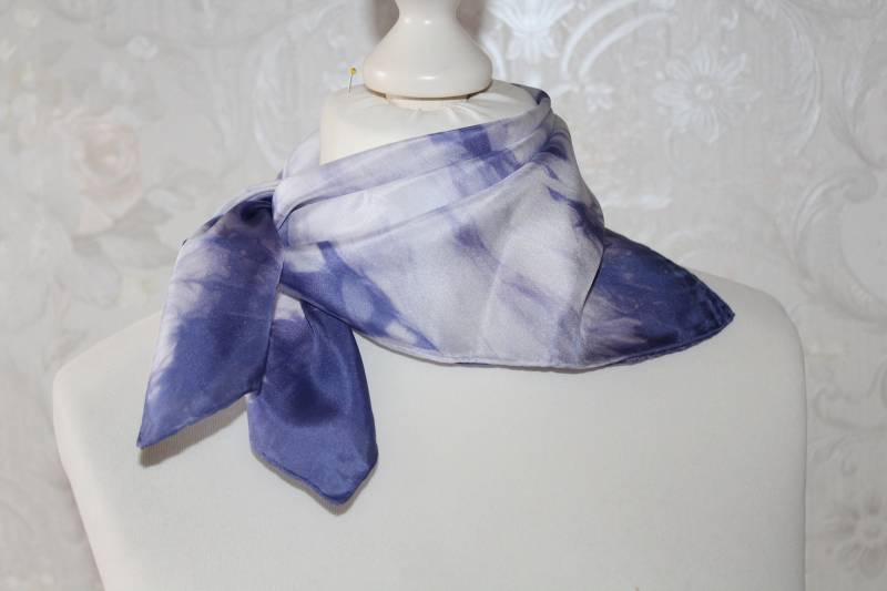 Seidentuch Kleines Blaues Tuch Aus Seide Nickytuch Kindertuch von BendelartShop