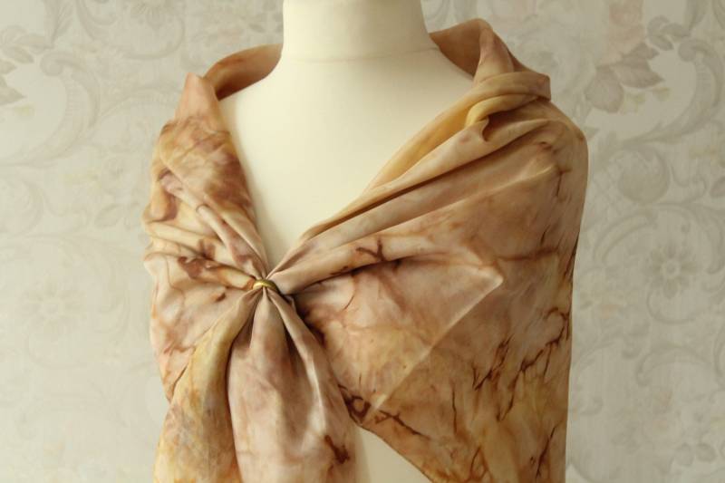 Seidentuch Sandsturm Großes Tuch Seide Handarbeit Schultertuch von BendelartShop