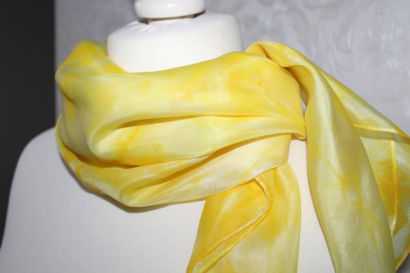 Seidentuch Sun Farbgeflüster Gelbes Tuch 90 X cm Handbemalt von BendelartShop