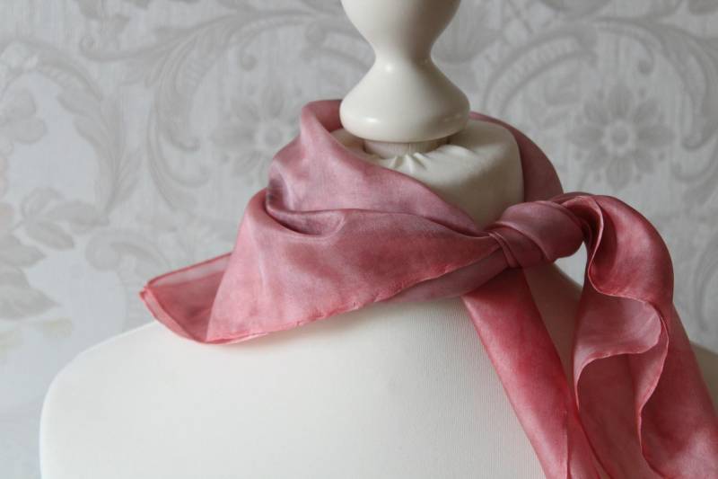 Tuch Aus Seide Nickituch Kleines Seidentuch Rosa Braun von BendelartShop