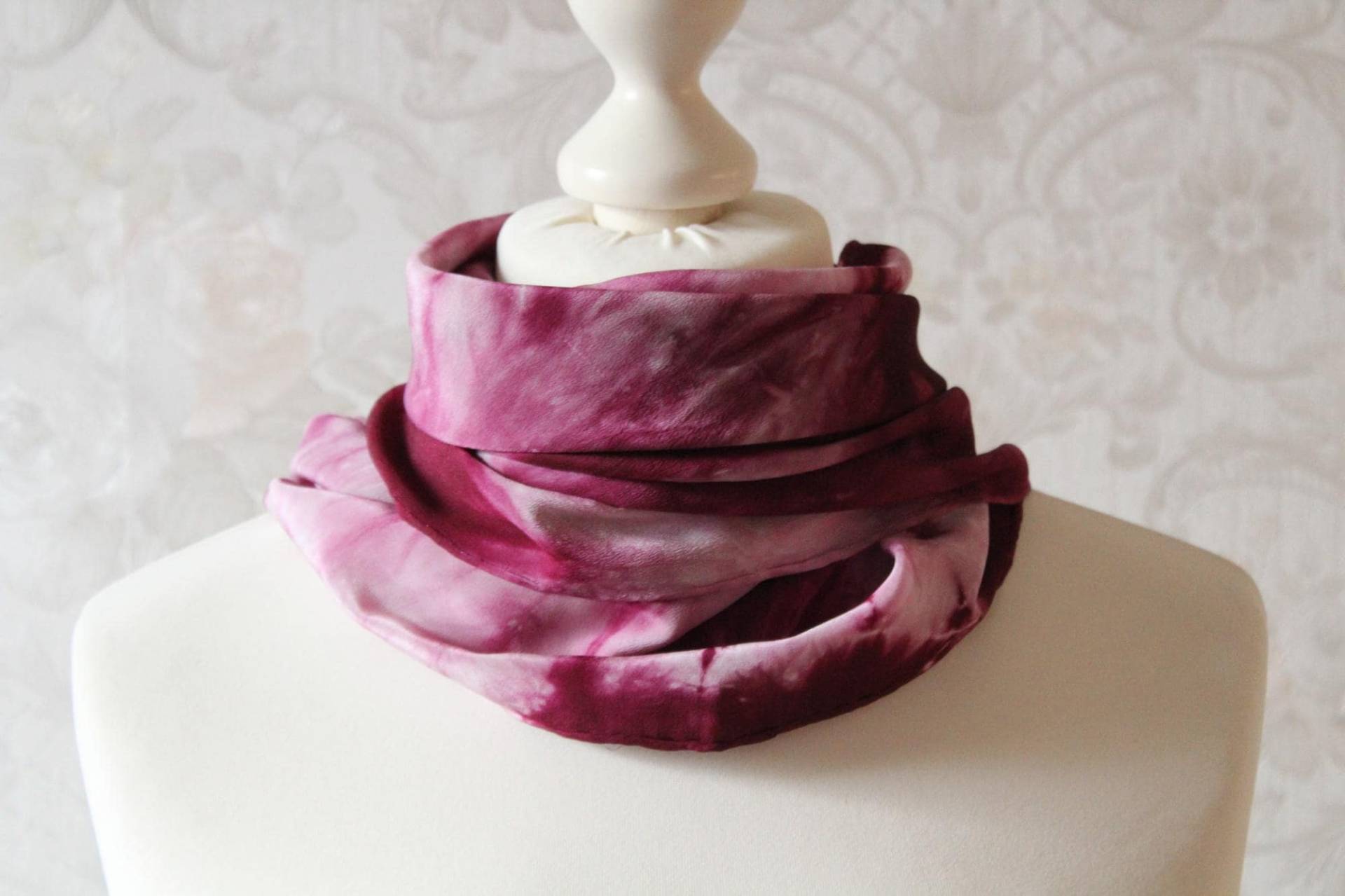 Tuch Aus Seide Seidentuch Sinfonie Weinrot von BendelartShop