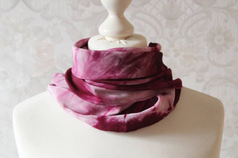 Tuch Aus Seide Seidentuch Sinfonie Weinrot von BendelartShop