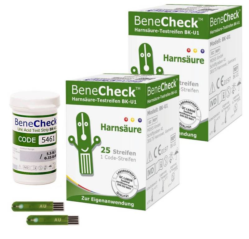 BeneCheck Harnsäure-Teststreifen BK-U1 50 Stück, Gicht Behandlung 50-St. von BeneCheck