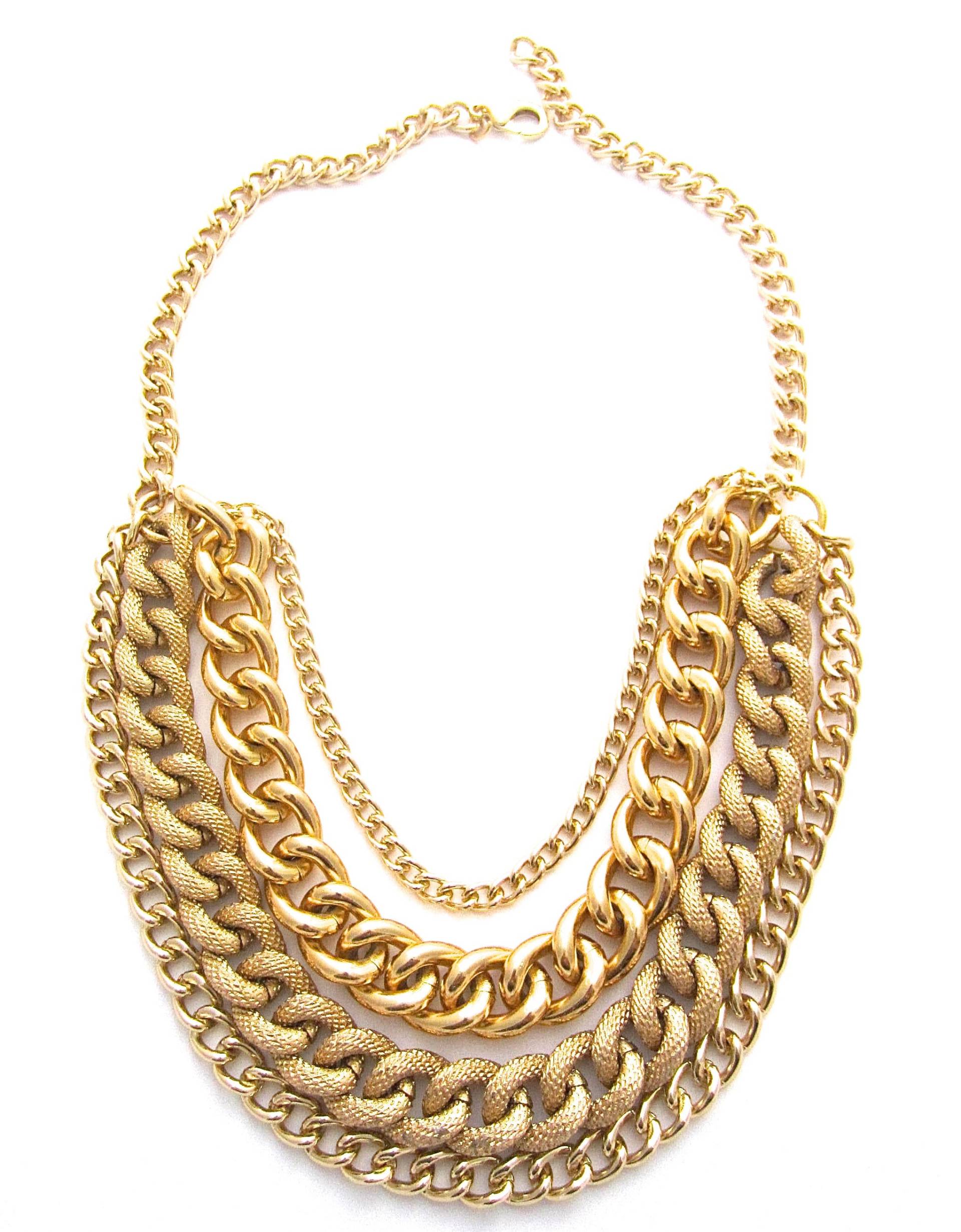 Chunky Gold Halskette, Multi-Layer-Statement Layered Statement Kette Chunky Gold Halskette, Multi-Layer-Statement Layered Statement Kette von BeneathMyVeilDesigns