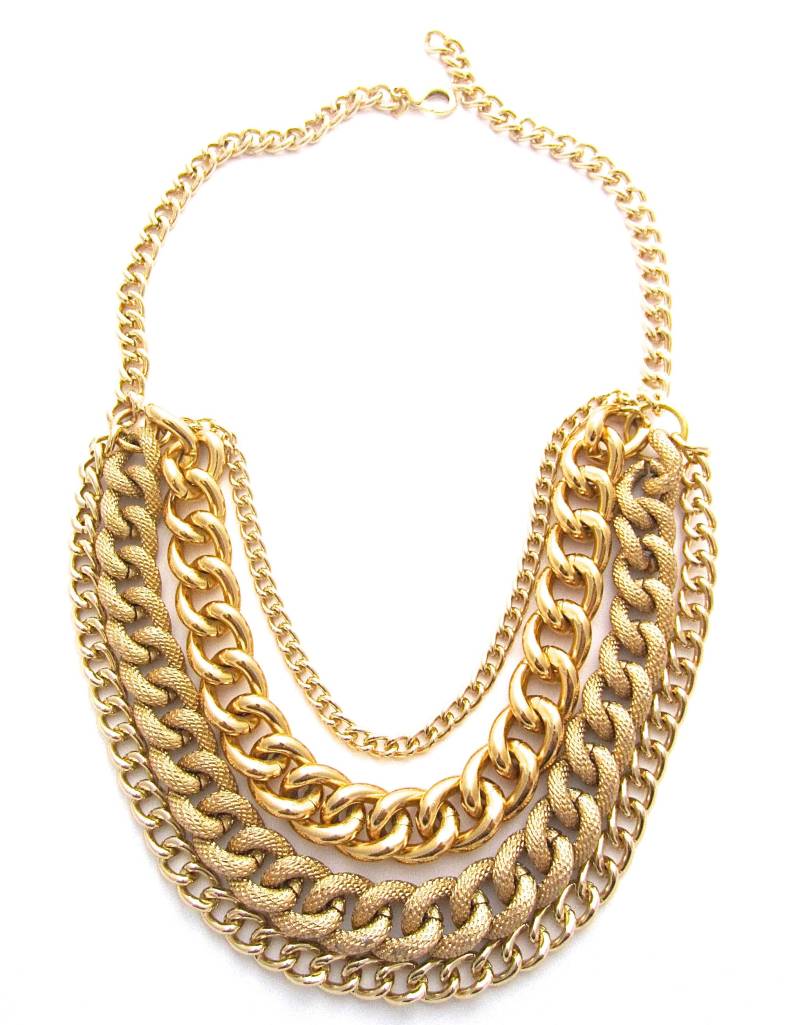 Chunky Gold Halskette, Multi-Layer-Statement Layered Statement Kette von BeneathMyVeilDesigns