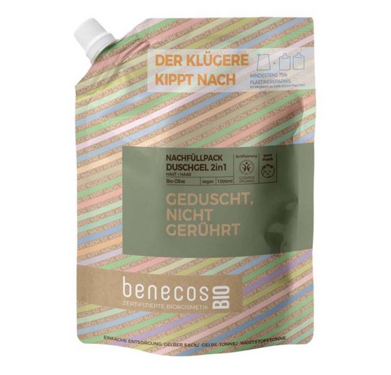 Benecos Duschgel Olive - Duschgel 2in1 Haut+Haar Refill 1L von Benecos