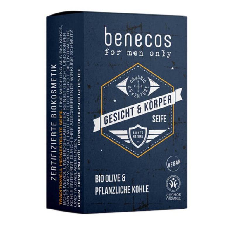 Benecos Gesichtsseife for men only - Gesicht-und Körperseife 75g von Benecos