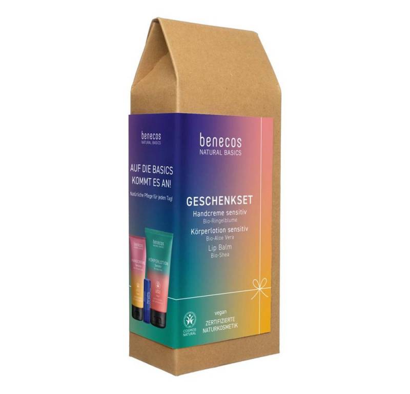 Benecos Körperlotion Geschenkset Sensitiv - Handcreme, Körperlotion & Lipbalm von Benecos