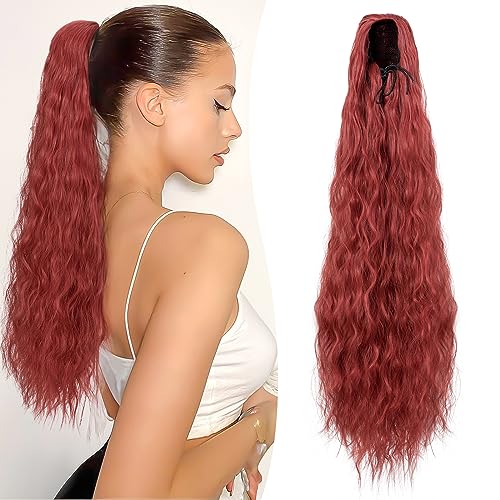 Benehair Pferdeschwanz Extensions 81 CM Lang Gewickelt Haarteil Ponytail Extensions mit Kordelzug Zopf Haar Haarverlängerunge Lockiger Pferdeschwanz Extensions für Damen Zopf Ponytail,155g #531 von Benehair