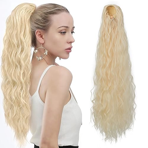 Benehair Pferdeschwanz Extensions 81 CM Lang Gewickelt Haarteil Ponytail Extensions mit Kordelzug Zopf Haar Haarverlängerunge Lockiger Pferdeschwanz Extensions für Damen Zopf Ponytail,155g #88 von Benehair