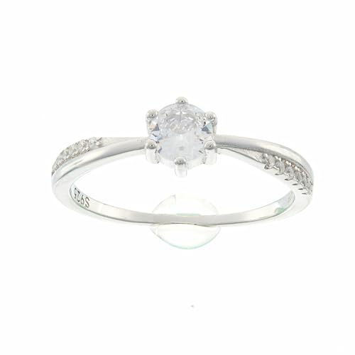 Beneto Beautiful Silver Ring with Clear Zircons AGG304L - Circuit: 56 mm sBE1392-56, Estándar, Nicht-Edelmetall, Kein Edelstein von Beneto