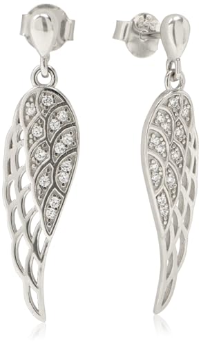 Beneto Schöne Silberne Ohrringe Angel Wings AGUP2360L sBE1267, Estándar, Nicht-Edelmetall, Kein Edelstein von Beneto