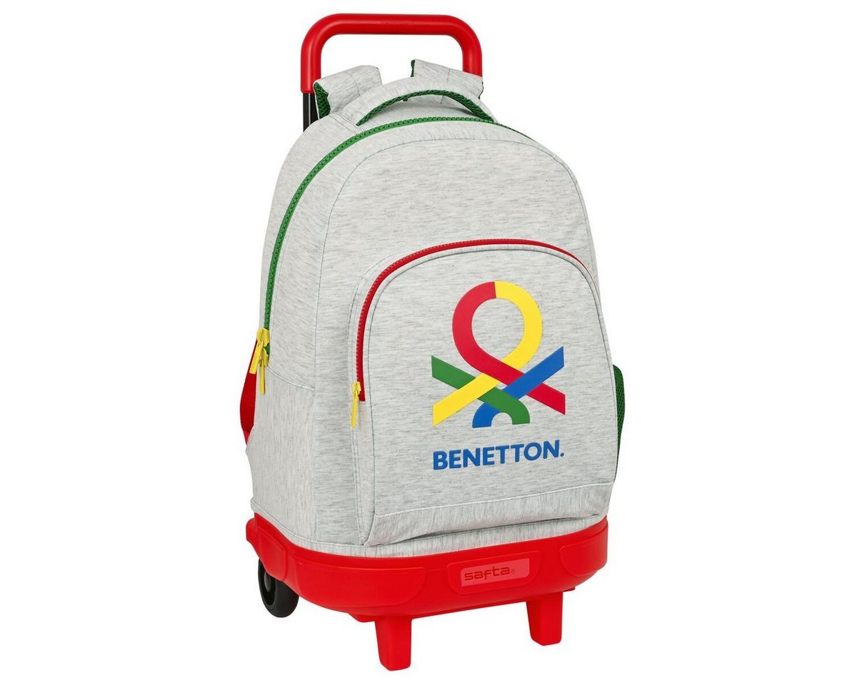 United Colors of Benetton Rucksack Kinder-Rucksack mit Rädern Benetton Pop Grau 33 x 45 x 22 cm von United Colors of Benetton