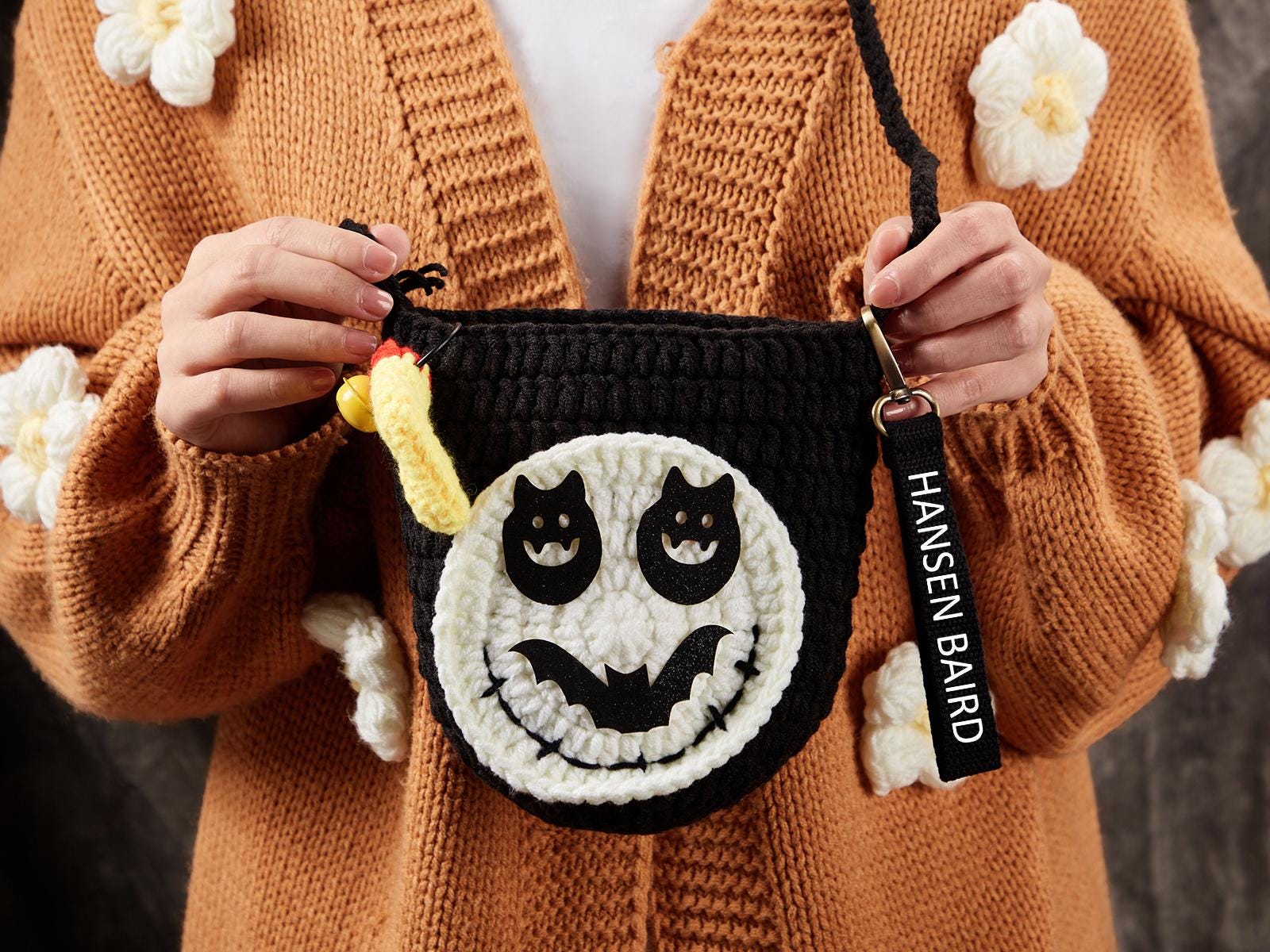 Benutzerdefinierte Halloween Candy Bag Mit Namen, Personalisierte Halloween-Leckerli Tasche, Trick-Or-Treat-Tasche, Kinder-Halloween-Tasche von Bengliang