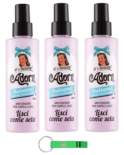3x Adorn Balsamo Lisci - Spray-Balsam Conditioner Anti-Frizz für Glattes Haar 150ml + Beni Culinari Kostenloser Schlüsselanhänger von Beni Culinari