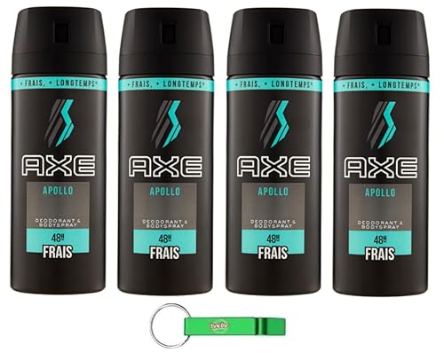 4x Axe Apollo Deodorant und Körperspray - Body Spray für Männer Deo Spray 150ml + Beni Culinari Kostenloser Schlüsselanhänger von Beni Culinari