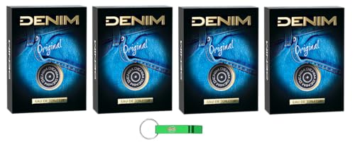 4x Denim Eau de Toilette Original - Großer Klassiker der Maschile-Parfümerie 100ml + Beni Culinari Kostenloser Schlüsselanhänger von Beni Culinari
