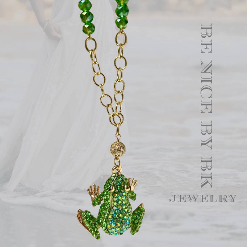 Frosch Kette Im Boho Style 18K Vergoldet - Lange Mit Anhänger Modeschmuck Lang Schmuck Geschenke Für Frauen von BenicebyBK