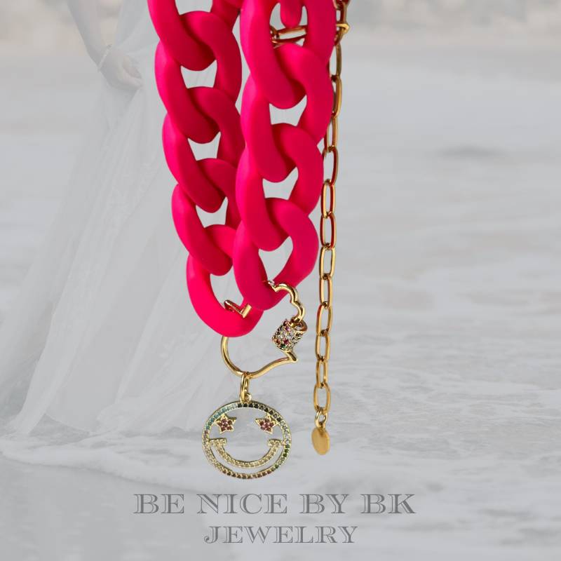 Halskette Damen Pink Y2K Style, Modeschmuck Kette, Statement Schmuck Für Frauen, Schmucktrends 2025 Halskette Damen Pink Y2K Style, Modeschmuck Kette, Statement Schmuck Für Frauen, Schmucktrends 2025 von BenicebyBK