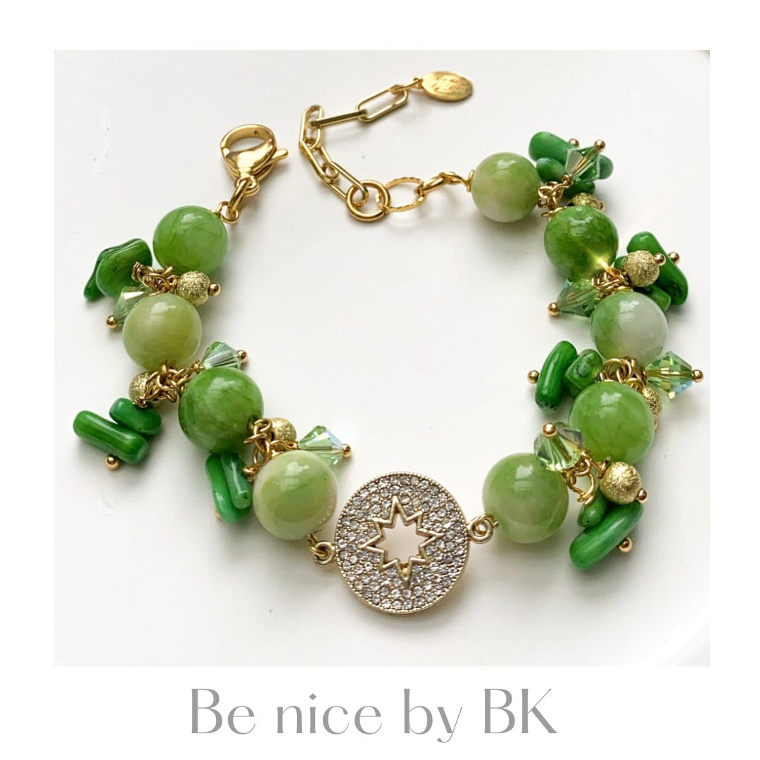 Perlen Armband - Damen Edelstein Grün 18K Vergoldet Geschenk Für Beste Freundin Lieblingsstück Perlen Armband - Damen Edelstein Grün 18K Vergoldet Geschenk Für Beste Freundin Lieblingsstück von BenicebyBK