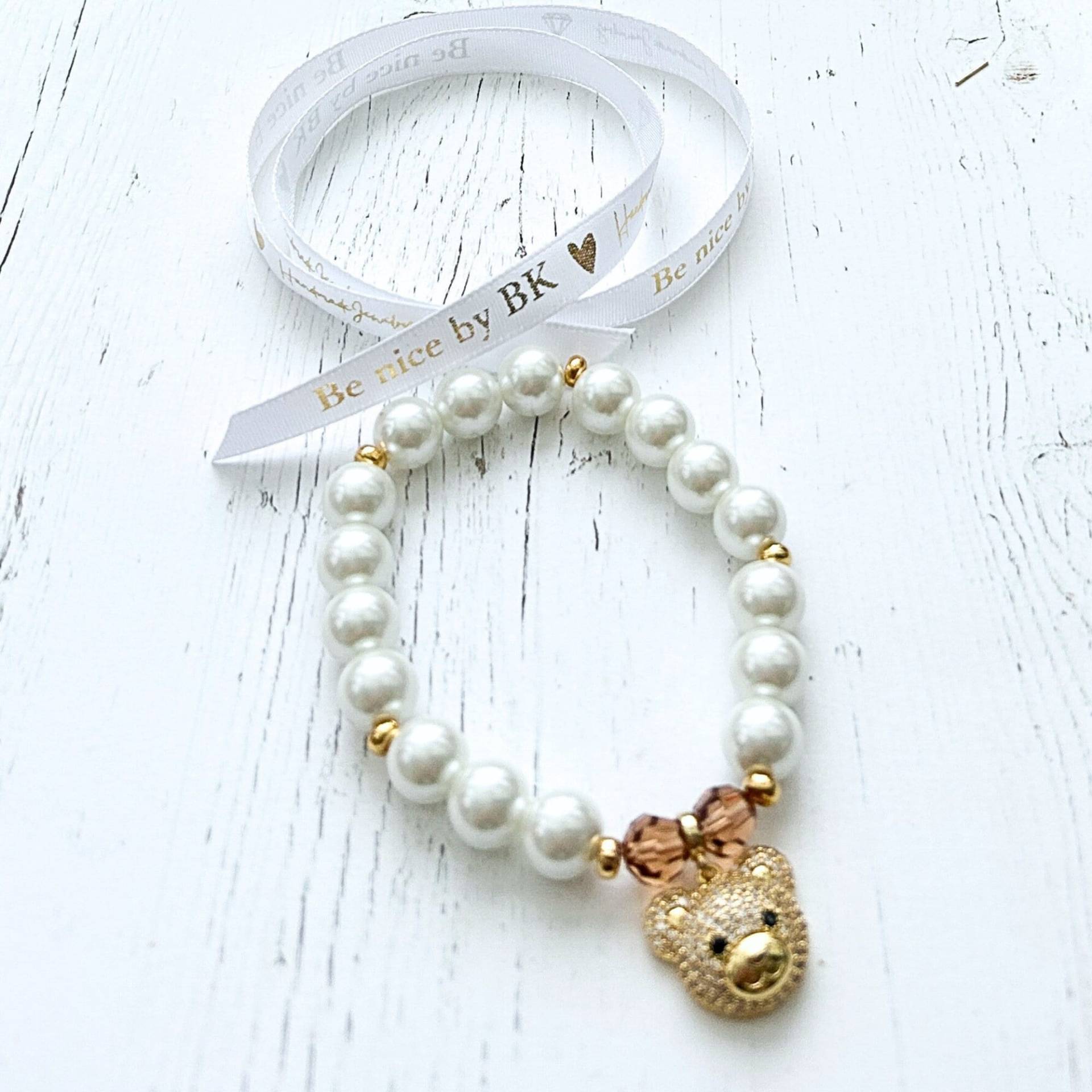 Perlenarmband Damen - Teddybär Armband Mit Anhänger Geschenk Beste Freundin Weihnachtsgeschenk Perlenarmband Damen - Teddybär Armband Mit Anhänger Geschenk Beste Freundin Weihnachtsgeschenk von BenicebyBK