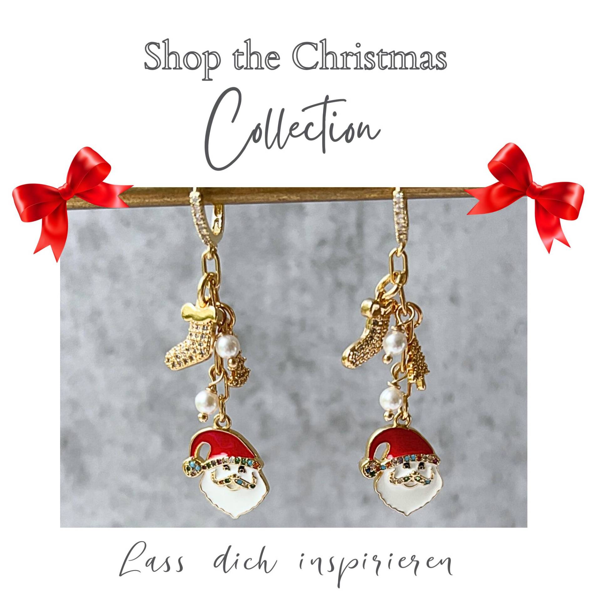 Weihnachtliche Ohrringe Mit Nikolaus, Weihnachtsohrringe Frauen, Hängend Weihnachten, Geschenk Für Freundin Schmuck von BenicebyBK