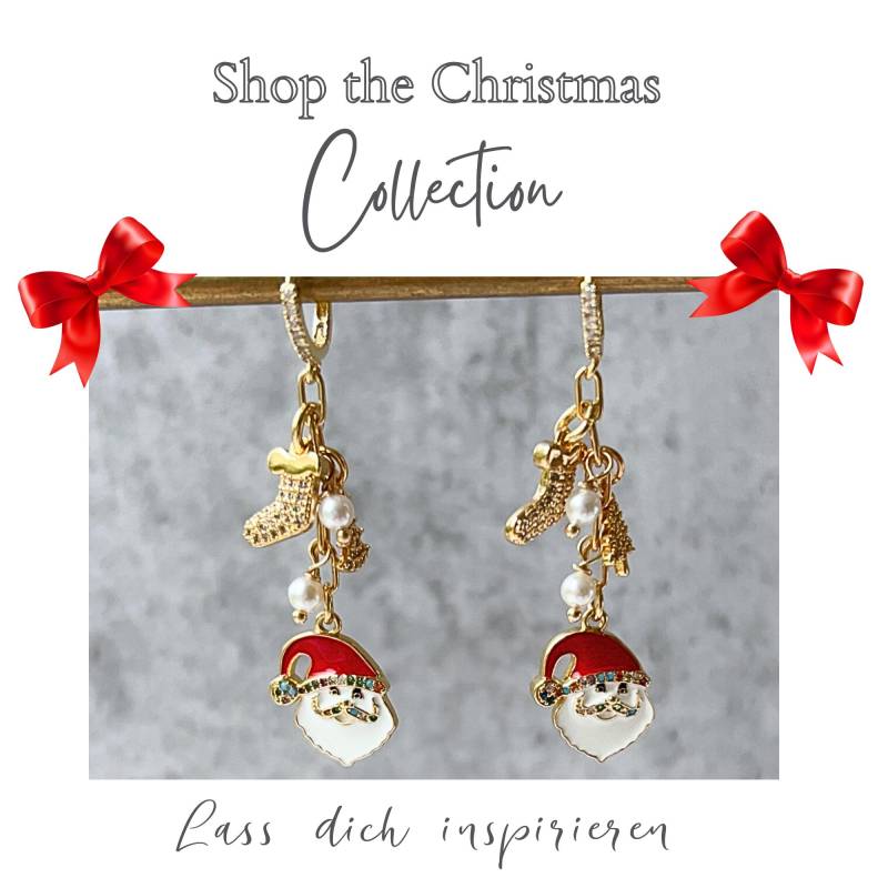 Weihnachtliche Ohrringe Mit Nikolaus, Weihnachtsohrringe Frauen, Hängend Weihnachten, Geschenk Für Freundin Schmuck von BenicebyBK