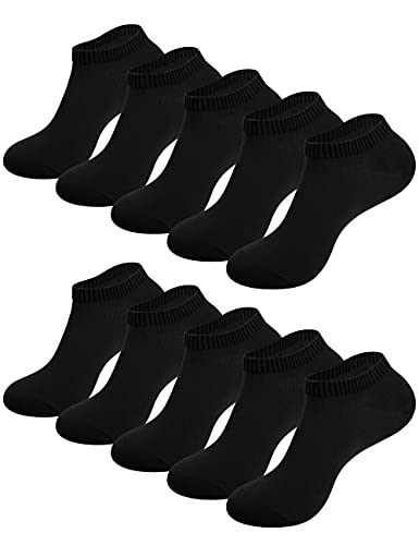 Benirap Kompressions Laufsocken Herren Damen Anti-Blasen-socken Running Socks Sportsocken mit TAB-Design, Kompressionszone, Belüftungsnetz und Fußgewölbeunterstützung 10 Pack(Schwarz,43-46) von Benirap