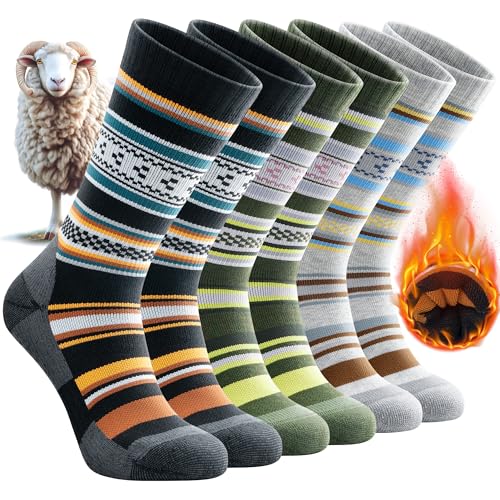 Benirap Merino Socken Wandersocken, Professionell Thermosocken Wintersocken, Outdoor Anti-Blasen Trekkingsocken Arbeitssocken Warme Wollsocken skisocken für Herren Damen 3 Paar (Farbe 1 XL) von Benirap