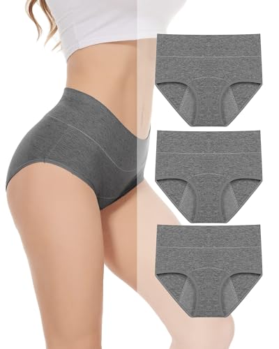 Benirap Perioden Unterwäsche Unterhosen Damen Stretch Baumwolle Hohe Taille Slips, Maschinenwaschbar Periodenslip Auslaufsichere von Benirap