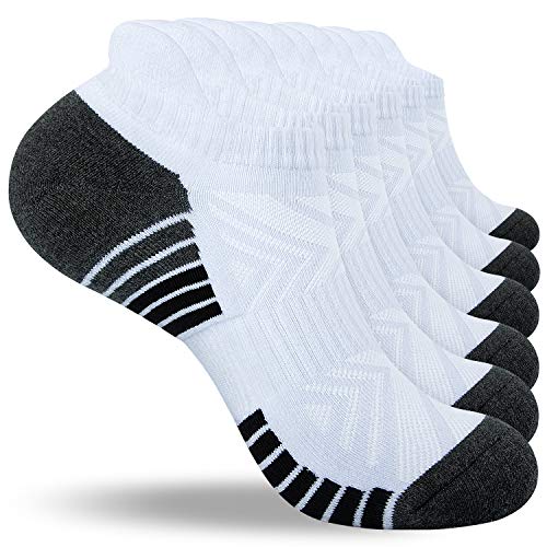 Benirap Kompressions Laufsocken Herren Damen Anti-Blasen-socken Running Socks Sportsocken mit TAB-Design, Kompressionszone, Belüftungsnetz und Fußgewölbeunterstützung 6 Pack(Weiße2,39-42) von Benirap