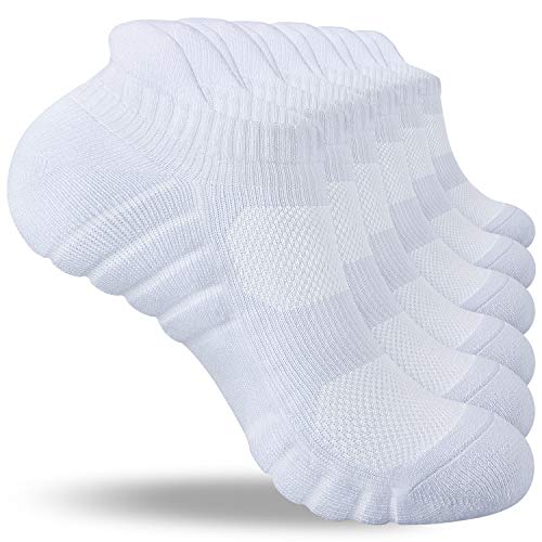 Benirap Kompressions Laufsocken Herren Damen Anti-Blasen-socken Running Socks Sportsocken mit TAB-Design, Kompressionszone, Belüftungsnetz und Fußgewölbeunterstützung 6 Pack(Weiß,43-46) von Benirap