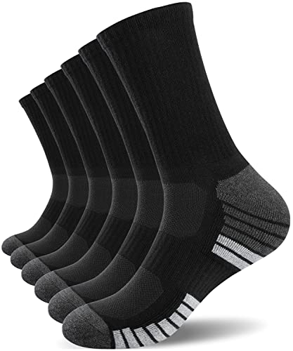 Benirap Socken Herren Damen 43-46 35-38, Winter Wandersocken 6 Paar Baumwolle Sportsocken Atmungsaktiv Arbeitssocken 39-42 47-50 47-49 Laufsocken Verstärkte Sneaker Fahrradsocken von Benirap