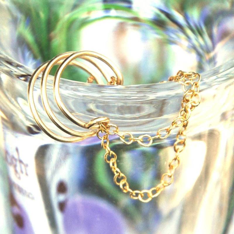 14K Gold Gefüllte Ketten Ohrmanschette Kein Piercing Ohrklips von Benittamoko