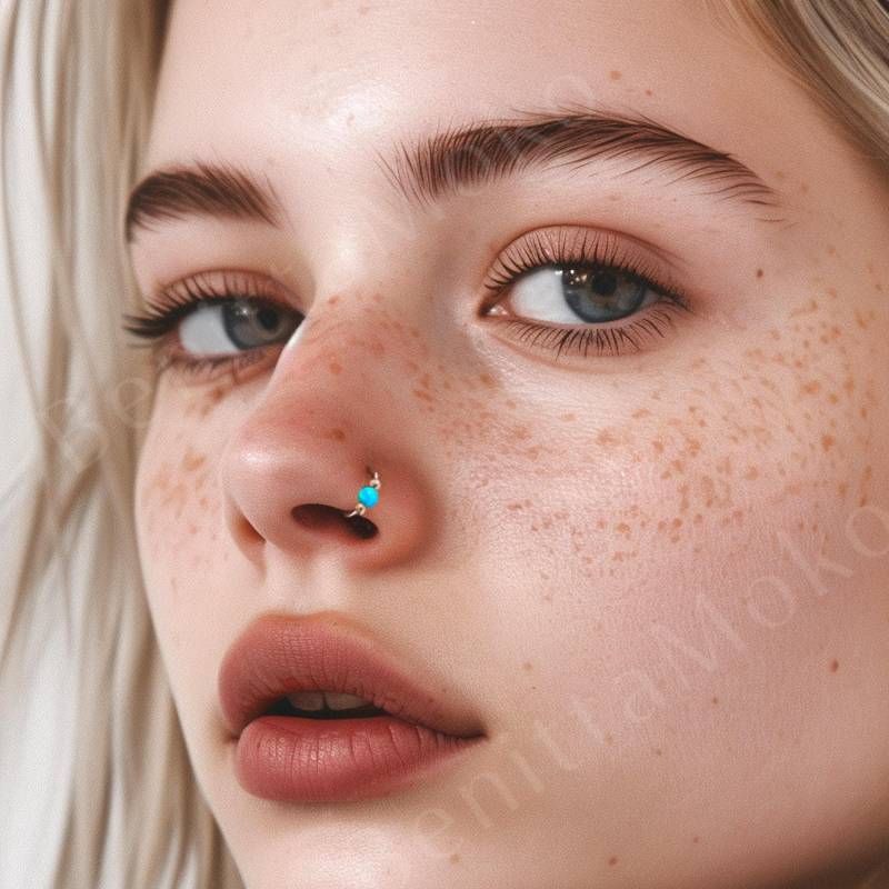 Opal Fake Nasenring 14K Gold Filled Kein Piercing Notwendig von Benittamoko