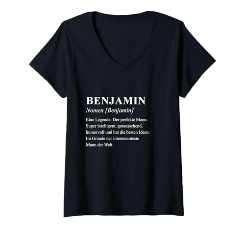 Damen Benjamin Eine Legende Der Perfekte Mann - Lustiger Spruch T-Shirt mit V-Ausschnitt Damen Benjamin Eine Legende Der Perfekte Mann - Lustiger Spruch T-Shirt mit V-Ausschnitt von Benjamin Spruch DesignsLife