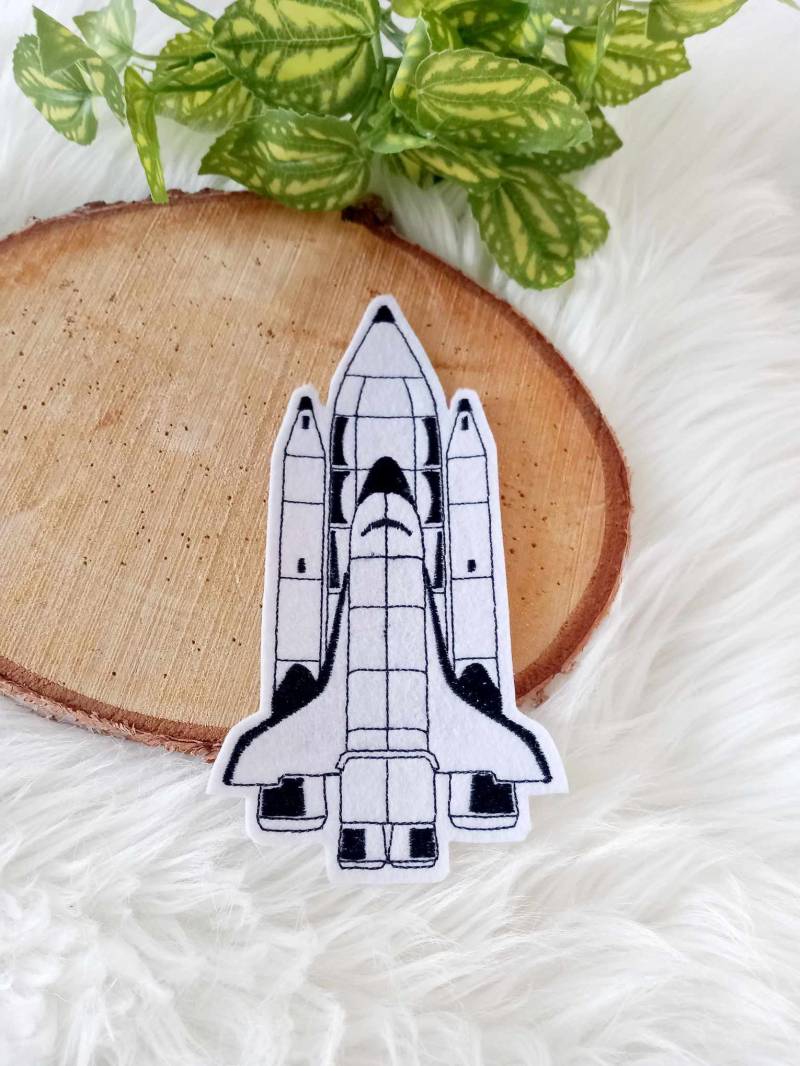 Aufnäher, Applikation Xxl Space Shuttle Mit Trägerrakete von BenjoliDesign