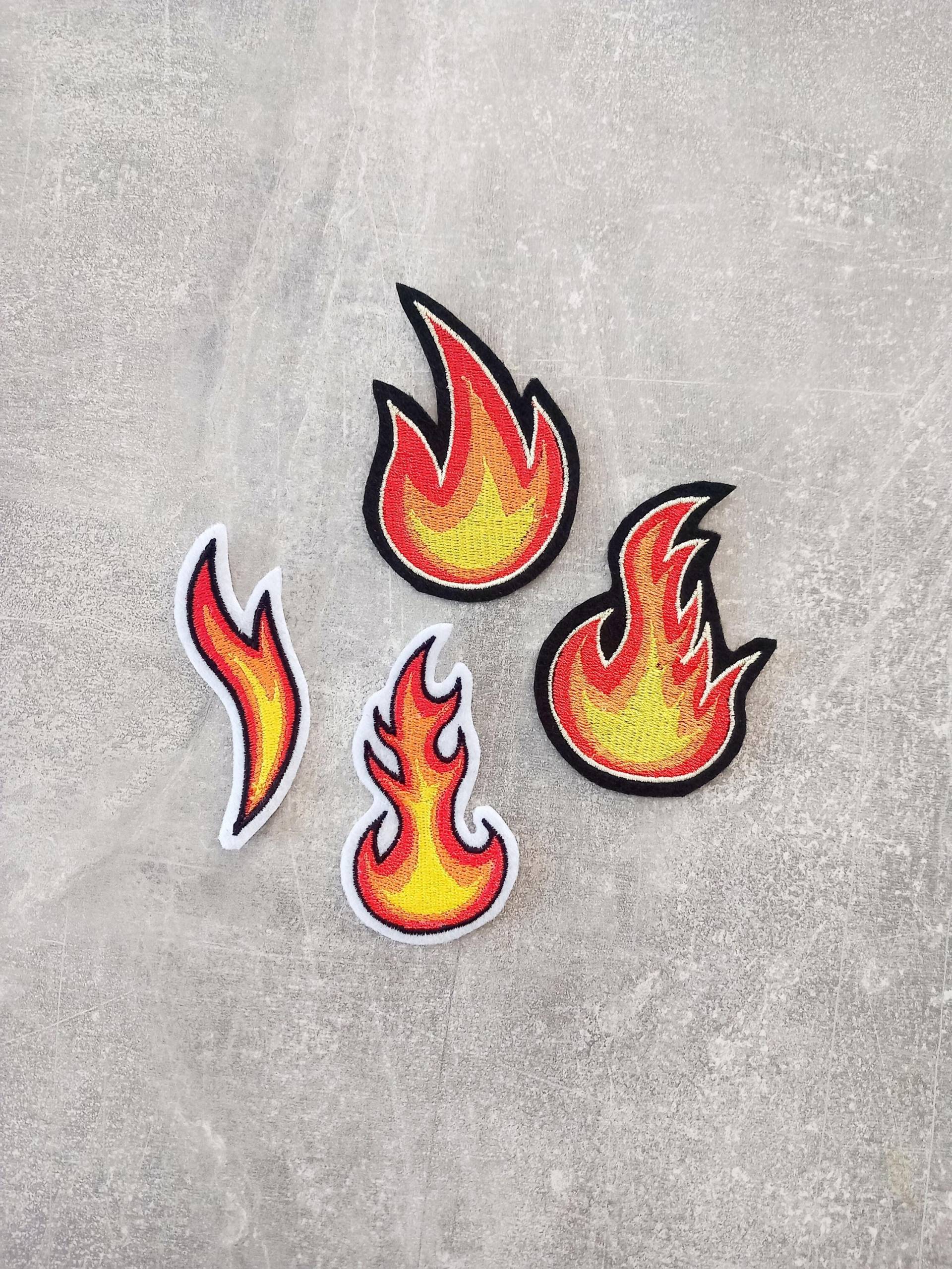 Flammen, Feuer, Applikation Bügelbild, Aufnäher von BenjoliDesign
