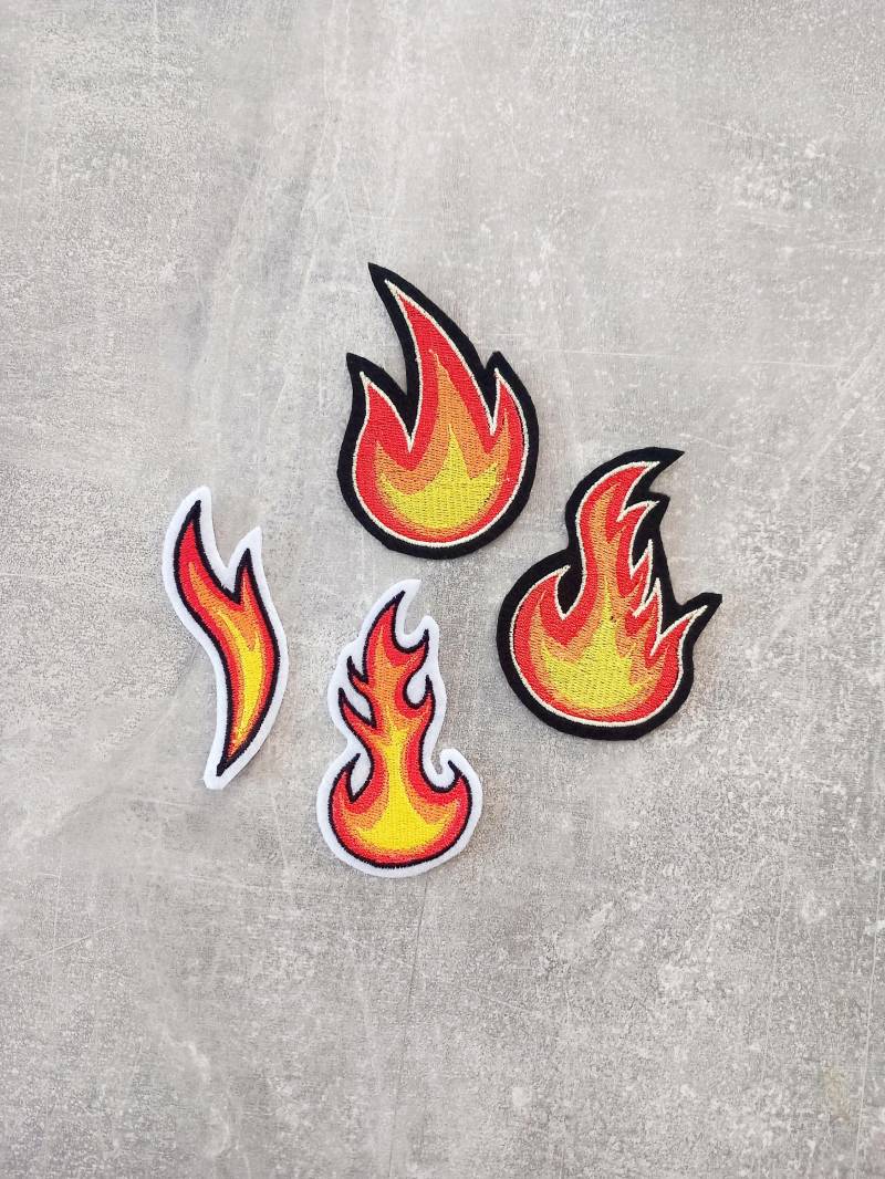 Flammen, Feuer, Applikation Bügelbild, Aufnäher von BenjoliDesign