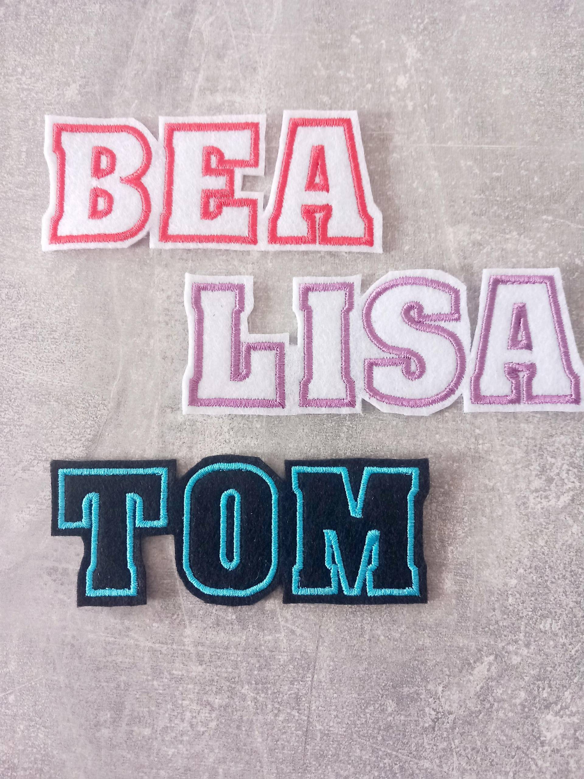 Große Namens Applikation, Name, Bügelbild, Aufnäher, Auf Filz Farbauswahl von BenjoliDesign